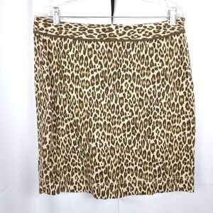 Tommy Bahama Leopard Pencil Skirt Women 12 36x20.5 Cotton